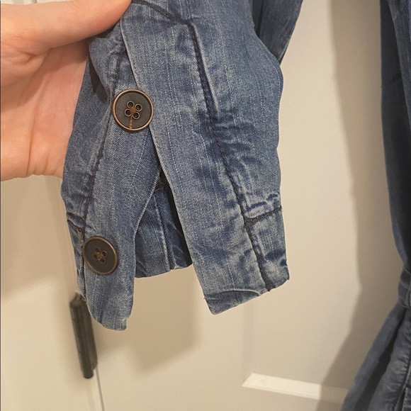 Free People Lou Chambray Denim Blue Jumpsuit Women’s Size 2 Coastal Cowgirl - Picture 7 of 11